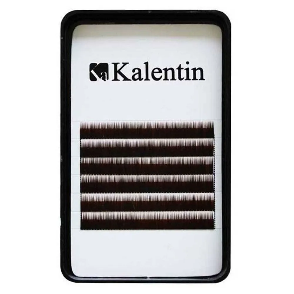 Kalentin Extensión de Cejas Planas Marrón Oscuro 7mm